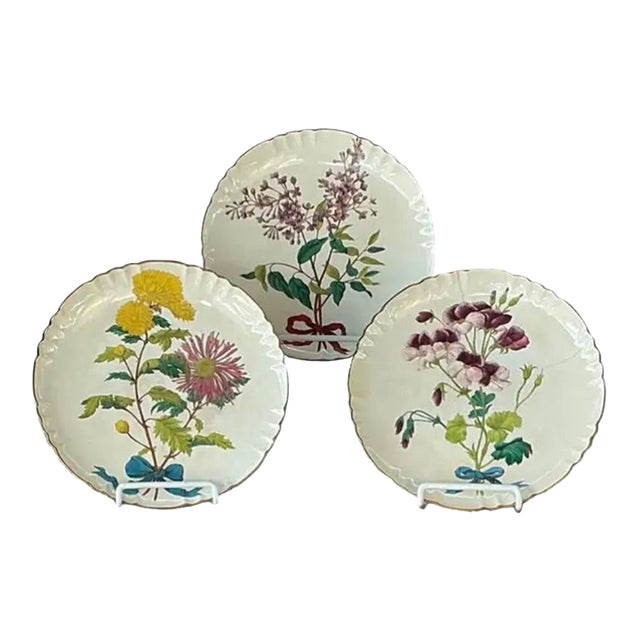 Minton Botanical Flower Spray Plates For Sale