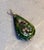 1920s-30s green floral teardrop cloisonne pendant. Excellent condition.