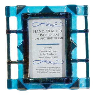 Fused Glass Picture Frame by Christine McEwan Jim Freeburn for Verre Visage Studio For Sale