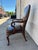 Hickory Furniture Vintage Hickory Chair Leather Library Armchair | English Georgian Queen Anne Style Accent Chair For Sale - Image 4 of 12