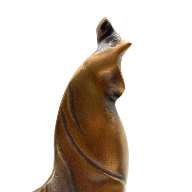 Metal Vintage Bronze Sculpture of a Rooster, 1970s For Sale - Image 7 of 11