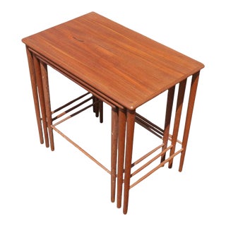 Set of Three Grete Jalk Danish Teak Nesting Tables For Sale