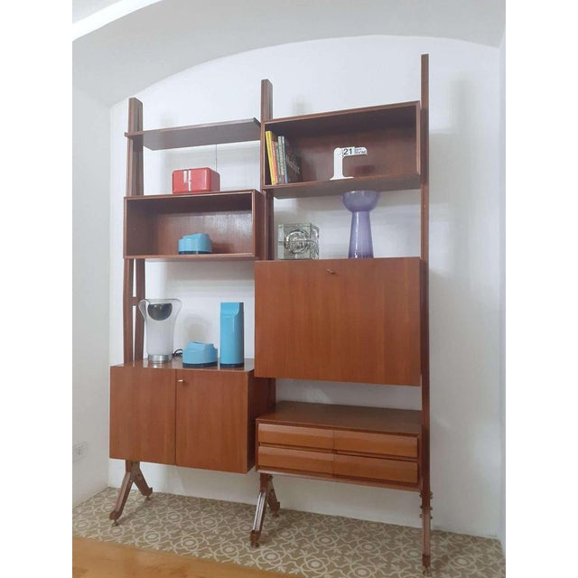 1960s Italian Bookcase in Teak, 1960s For Sale - Image 5 of 18