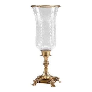 Wildwood Brass Hurricane Candleholder For Sale