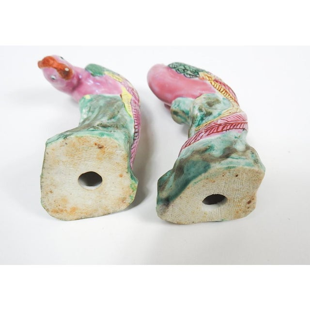 Small Late 19th Century Chinese Export Pink Porcelain Birds - A Pair For Sale In Seattle - Image 6 of 6