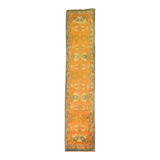 Pumpkin Orange Antique Oushak Runner For Sale