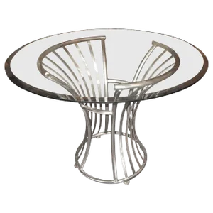 Vintage Mid-Century Arthur Umanoff Steel and Glass Table for Shaver Howard