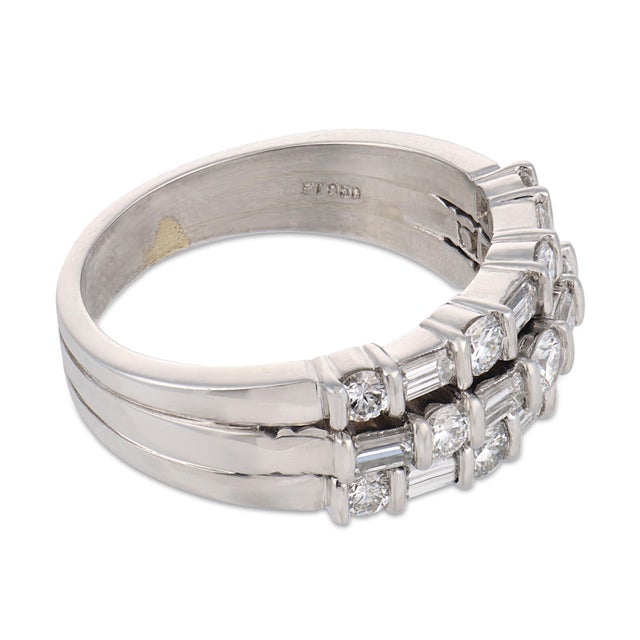 Tiffany and Co. Mid 20th Century Tiffany & Co. 1.60 Carat Diamond Platinum Band Ring, Size 6 For Sale - Image 4 of 6
