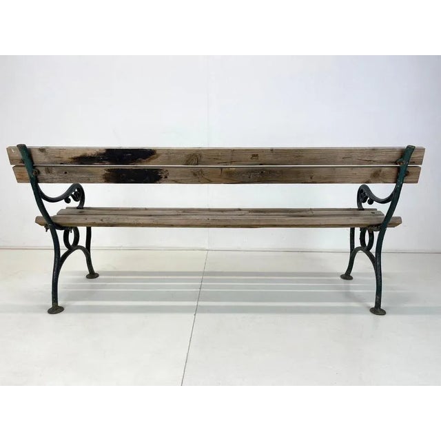 19th Century Cast Iron and Wood Bench For Sale - Image 12 of 13