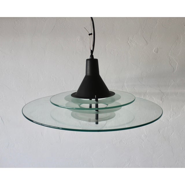 1980s 1980s Louis Poulsen Style Glass Metal Pendant Light For Sale - Image 5 of 12