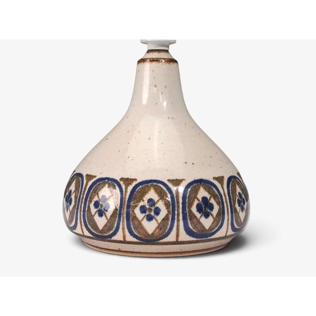 Ceramic Marianne Starck, Table Lamp, Cream Glazed Ceramic, Denmark, C. 1960s For Sale - Image 7 of 12