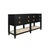 Contemporary Matthew Izzo Home Richmond Black Oak Four Drawer Console With Brass Drawer Pulls and Open Caned Shelf For Sale - Image 3 of 10