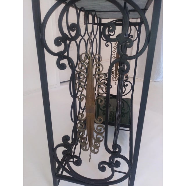 Metal 1950s Art Deco Brass Detailed Bar Cart For Sale - Image 7 of 13