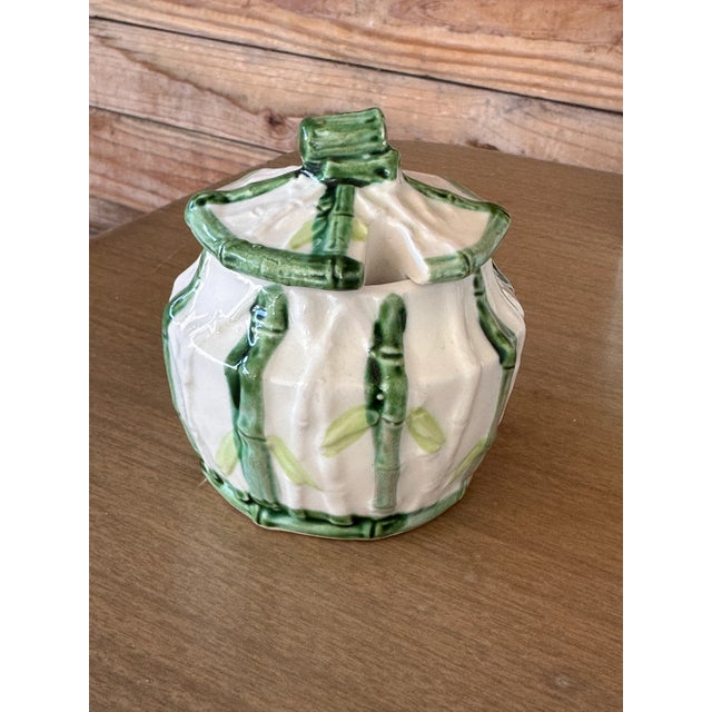 Set of Five Mid-Century Japanese Bamboo Motif Table Serving Set For Sale - Image 4 of 12