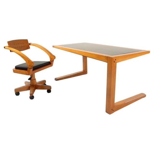 Mid-Century Desk and Matching Chair attributed to Massimo Scolari for Giorgetti, Italy, 1990s, Set of 2 For Sale - Image 17 of 17