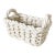 1980s White Ceramic Woven Lattice Rectangular Handled Cachepot or Basket For Sale