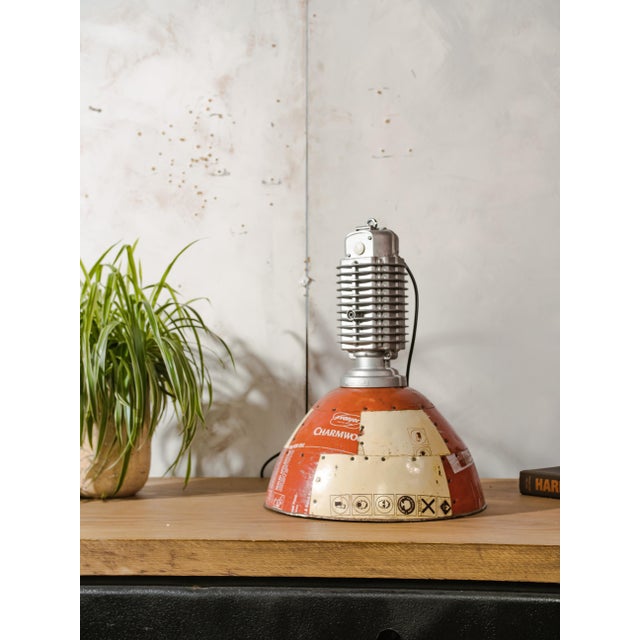 Vintage Industrial Austrian Zumtobel Staff Pendant Light with Fairtrade Tin Shade by Charles Keller, 1980s For Sale - Image 12 of 12