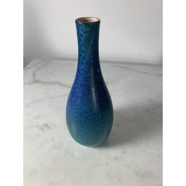 Mid 20th Century Vallauris, France Blue Pottery Vase by Robert Meynard For Sale In Los Angeles - Image 6 of 10