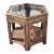 1970s Oversized Rattan and Wicker With Glass Top Hexagon End Table For Sale