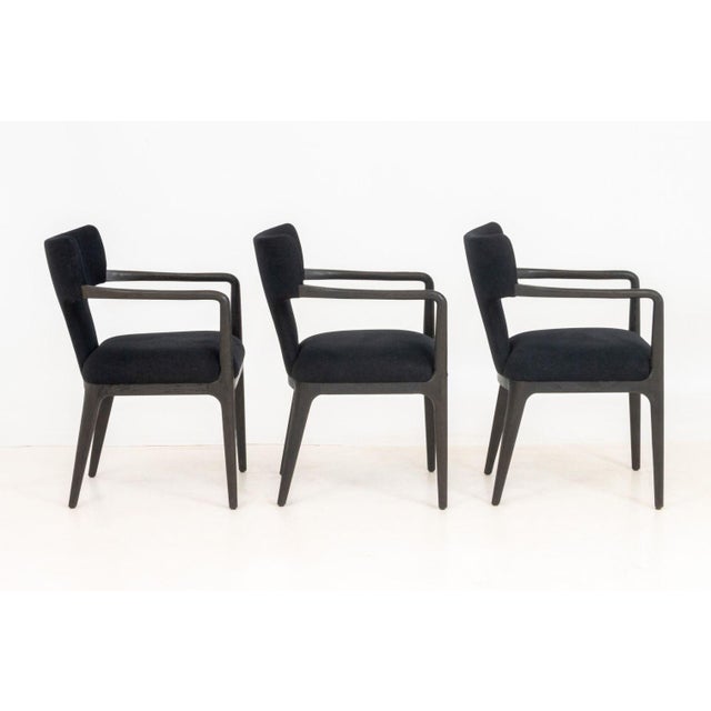 Wood Restoration Hardware Black Dining Chairs, 6 For Sale - Image 7 of 13