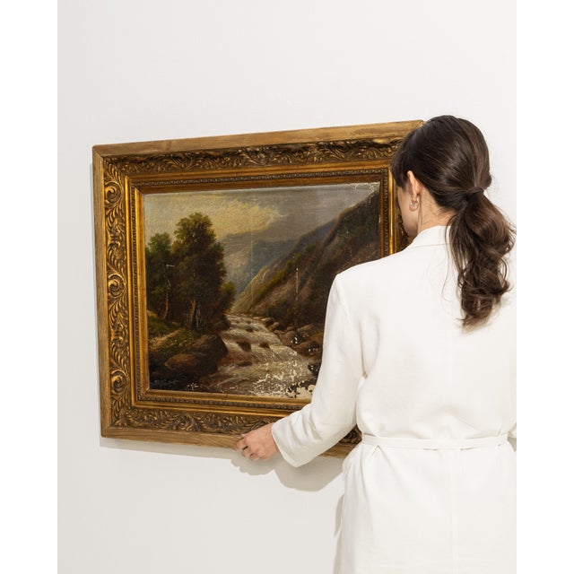 This 19th century painting from France is an oil on canvas. Its form follows honest, well-proportioned lines typical of...