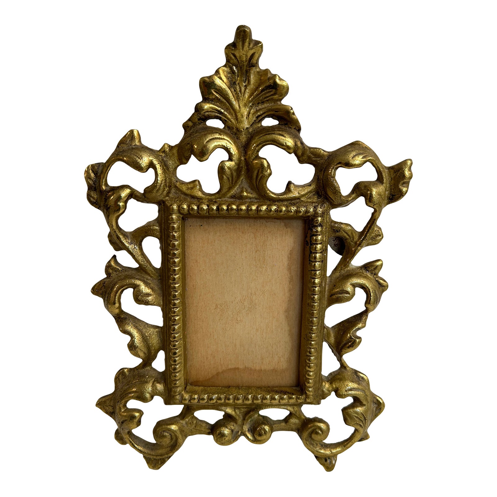 1970’s Ornate Brass Picture Frame With Stand From Andrea by Sadek