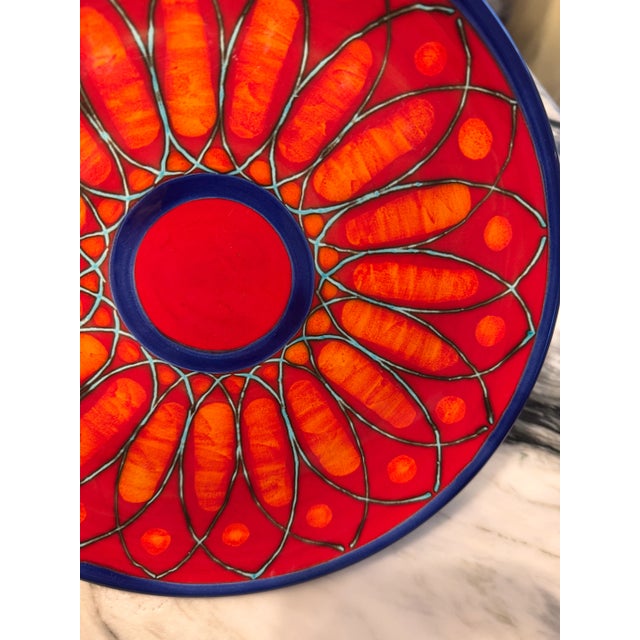 Made in Italy La Giara Hand Painted Sicilian Fuoco Plates - Set of Four For Sale In Seattle - Image 6 of 13