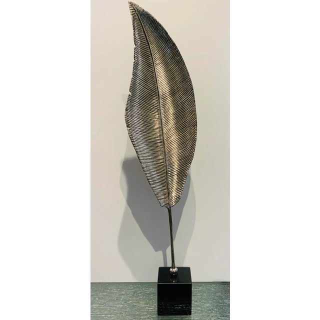 2020s Polished Nickel Leaf Sculpture For Sale - Image 5 of 5