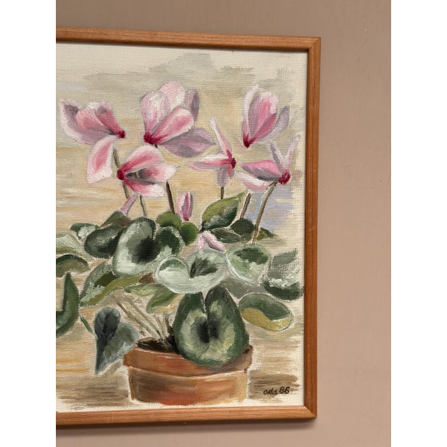 Ada, Still Life with Pink Flowers, 1986, Oil on Canvas, Framed For Sale - Image 15 of 18