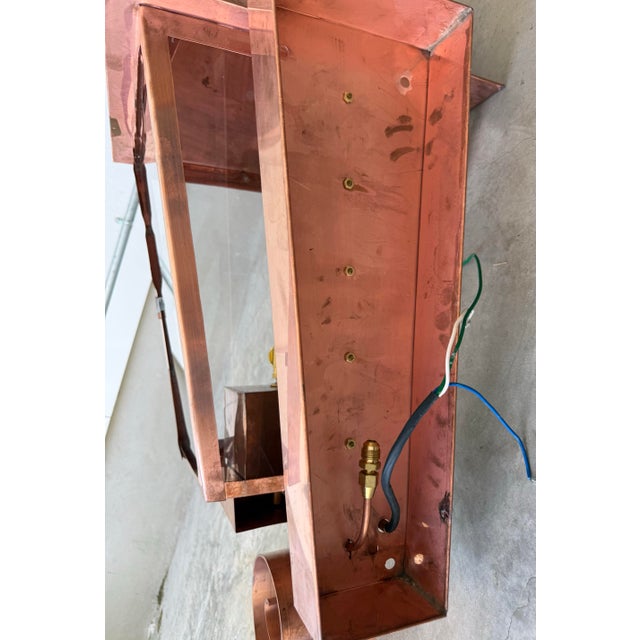 Metal Charleston Lighting Custom Copper Gas Lanterns With Electronic Ignition, a Matching Pair For Sale - Image 7 of 9