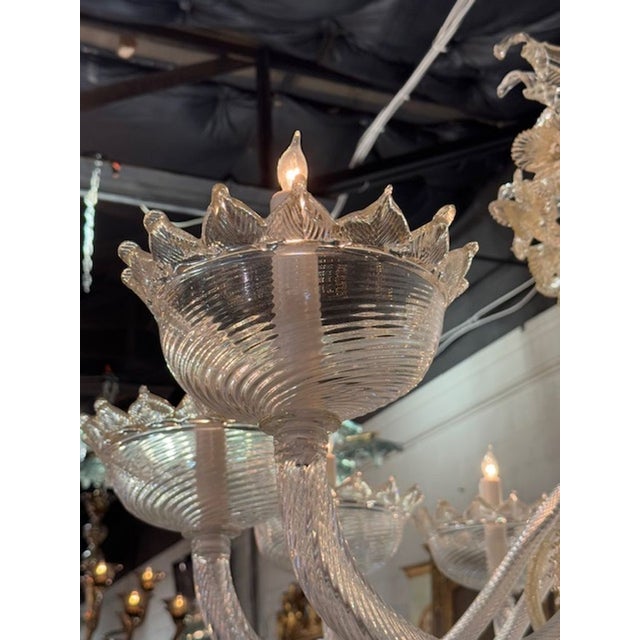 Early 21st Century Large Scale Italian Murano Glass Venetian Style Chandelier For Sale - Image 5 of 8