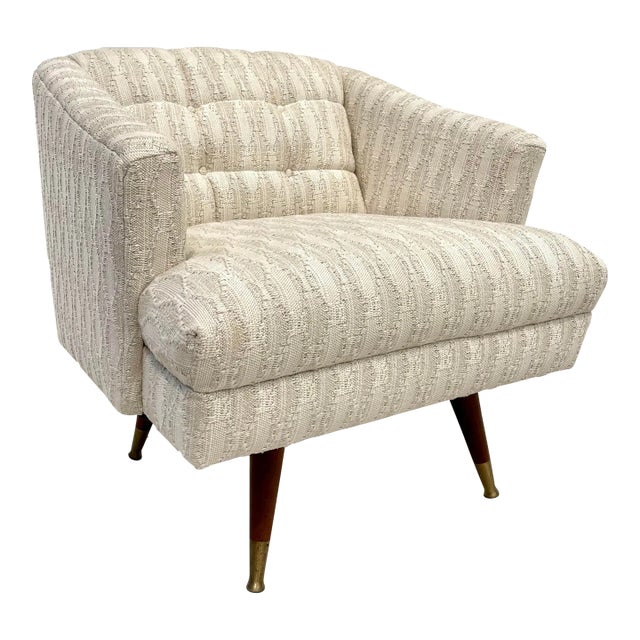 Mid-Century Modern Lounge Armchair Newly Upholstered For Sale