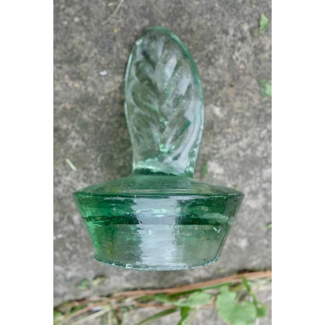 Old Hand Blown Glass Bug Trap, France, Pale Green W/Stopper For Sale - Image 4 of 10