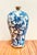 Large blue and white chinoiserie vase with gold and Phoenix birds decoration Hand painted - light smugging 9” D x 18” H 2”...