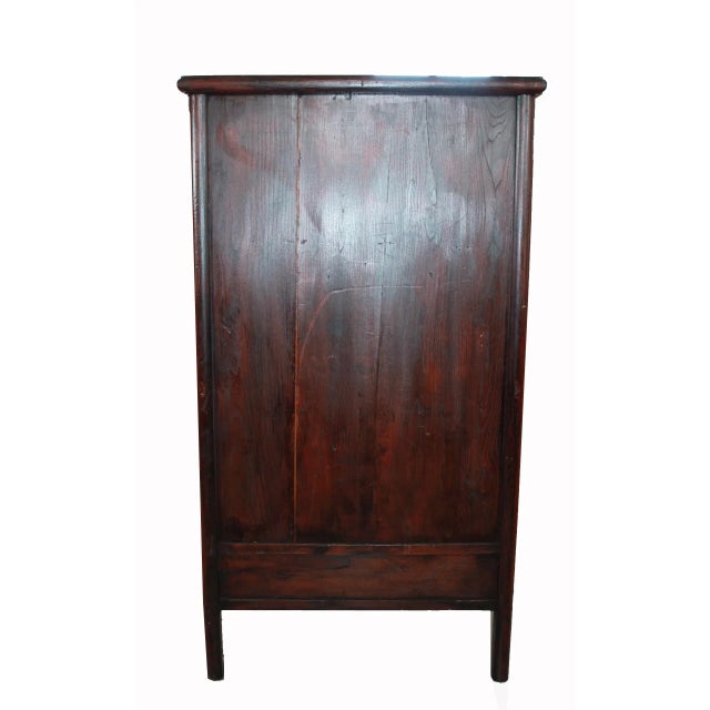 Wood Early 20th Century Red Lacquer Noodle Cabinet For Sale - Image 7 of 7