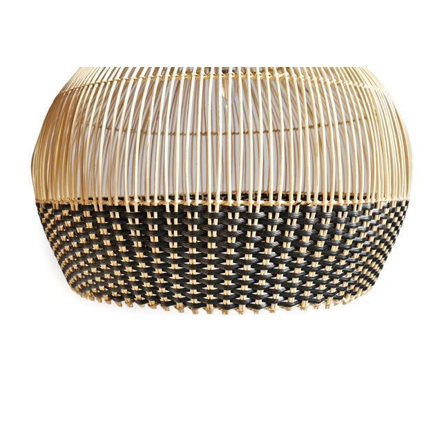 Modern Wicker Tux Gourd Pendant Light Large For Sale In Los Angeles - Image 6 of 10