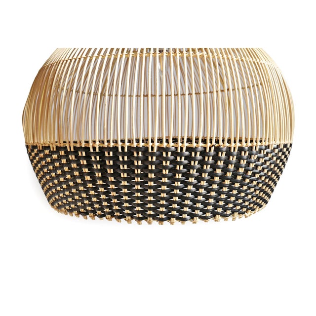 Wicker Tux Gourd Pendant Light Large For Sale In Los Angeles - Image 6 of 10