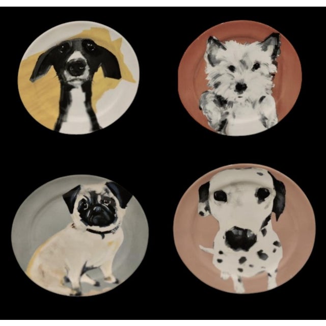 Sally Muir Dog-a-Day Dessert Plate Set of 4 For Sale In Atlanta - Image 6 of 7