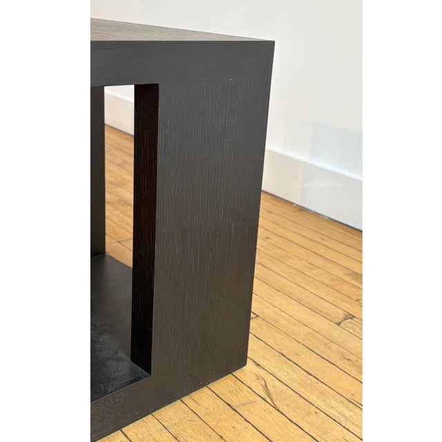 2010s Set of 2 - Attributed to Christian Liaigre "Pacha" Side Tables Ebonized Oak For Sale - Image 5 of 9