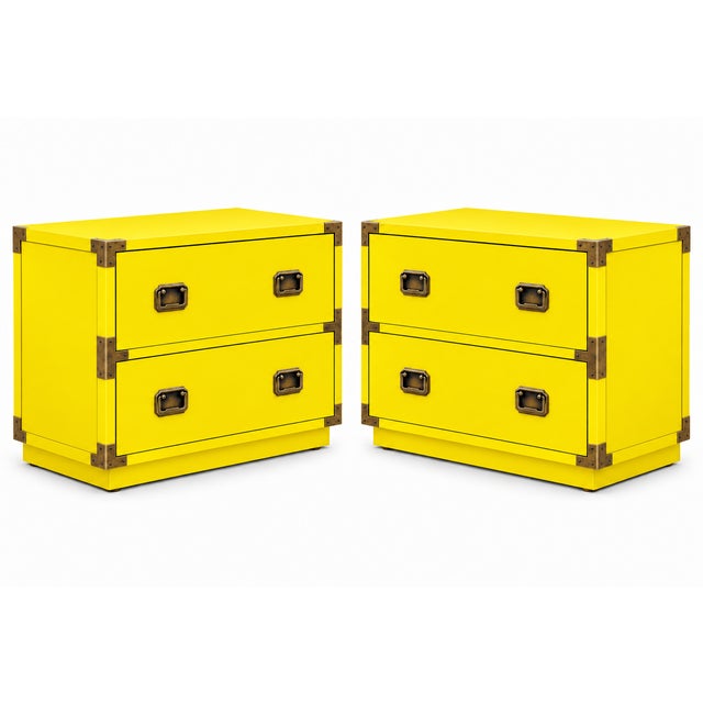 Mid-Century Modern Mid Century Modern Campaign Nightstands - For Sale - Image 3 of 5