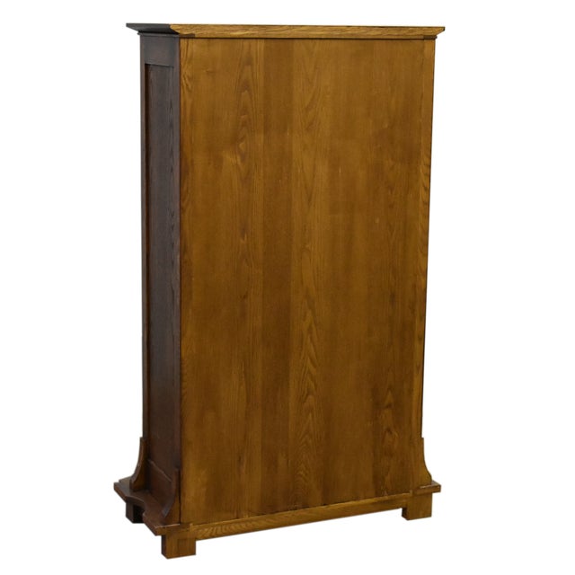 Mission Solid Oak Display Bookcase - Walnut For Sale - Image 13 of 14