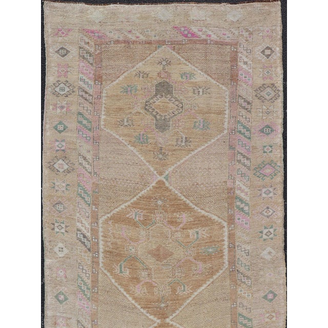 Unique & Colorful Turkish Kars Runner With Tribal Designs and Geometric Motifs For Sale - Image 10 of 12