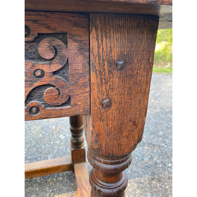 17th Century Jacobean 3 Plank Oak Refectory Table For Sale - Image 11 of 13