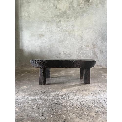 Wood Small Asian Wooden Coffee Table with Kidney-Shaped Top For Sale - Image 7 of 18