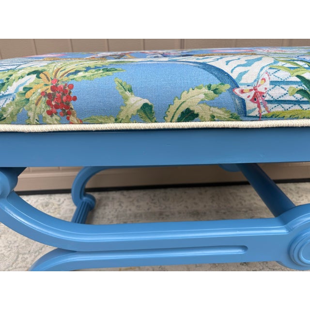Vintage Hand Painted Chinoiserie Bench For Sale - Image 11 of 14