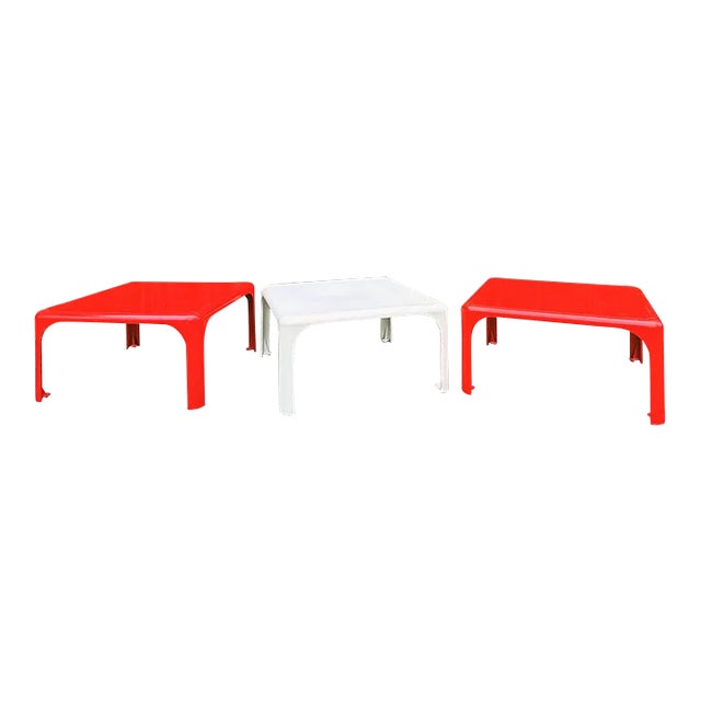 1960s Set of 3 Stackable Side Tables Modello Demetrio 45 by Vico Magistretti for Artimede Milano For Sale