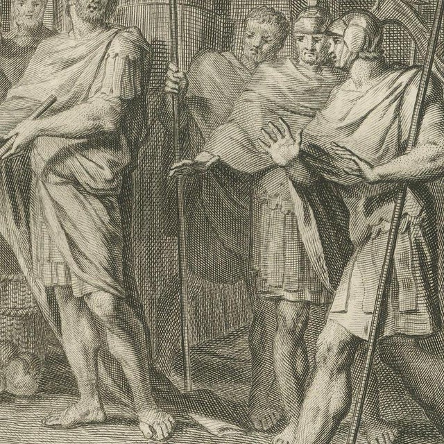 Pieter Mortier, Jehu and the Heads of Ahab's Sons and Baal's Prophets Slain, 1700, Engraving For Sale - Image 6 of 12