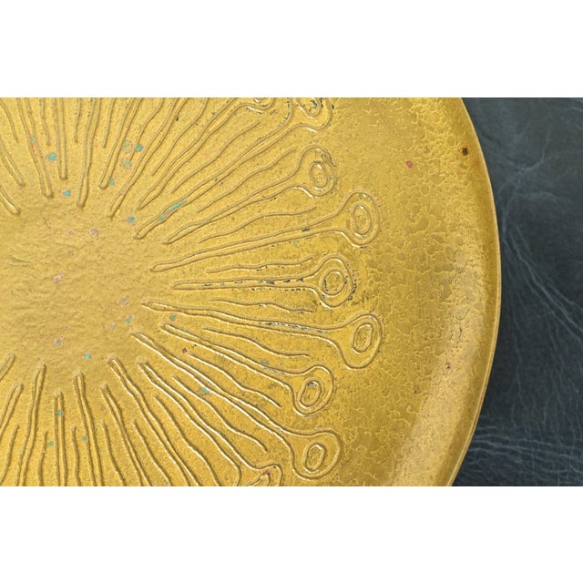 Metal Tiffany Studios New York ‘Sea Anemone’ Bronze Doré Footed Tazza or Compote Dish For Sale - Image 7 of 11