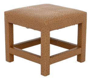 Karl Springer Attr. Ostrich Leather Covered Stool