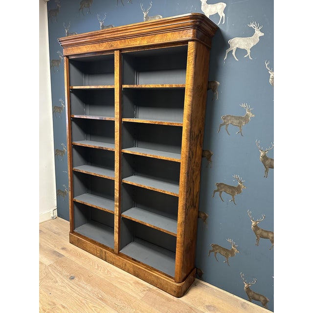 Antique Walnut Open Bookcase For Sale - Image 9 of 15